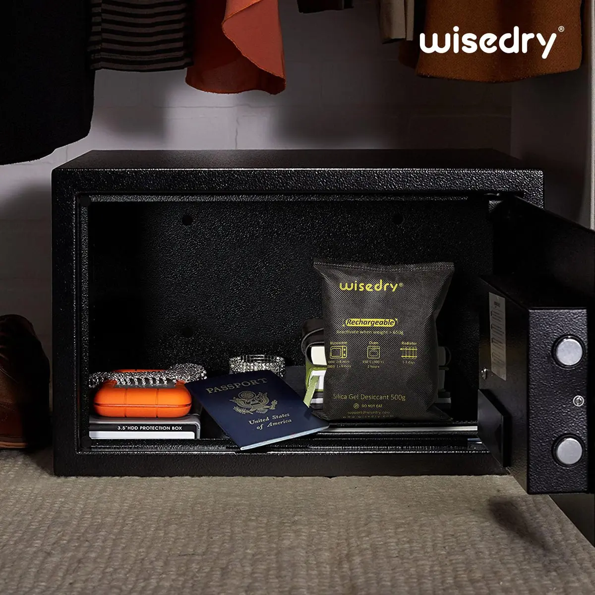wisedry 10 x 500g Rechargeable Silica Gel Car Dehumidifier | Fast Reactivated Moisture Absorber for Large Spaces - view 7