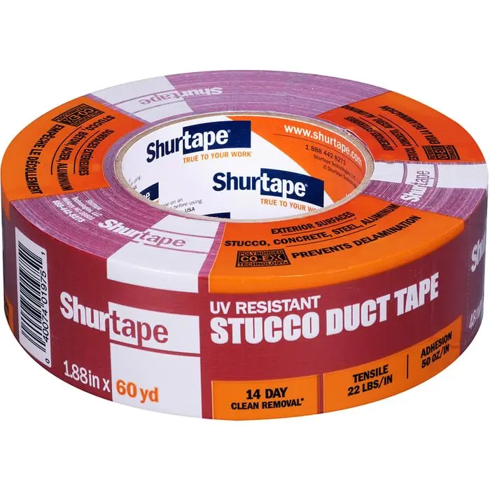 Shurtape 96-Rolls of 1.88” x 60 yds Red PC 667 Specialty Grade Outdoor Stucco Duct Tape | UV Resistant & Waterproof - main product image