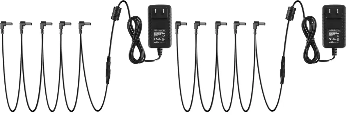Donner DPA-1 9V DC 1A Power Supply Adapter with 5-Way Daisy Chain Cable, Pack of 2 | Powers Multiple Music Devices - main product image