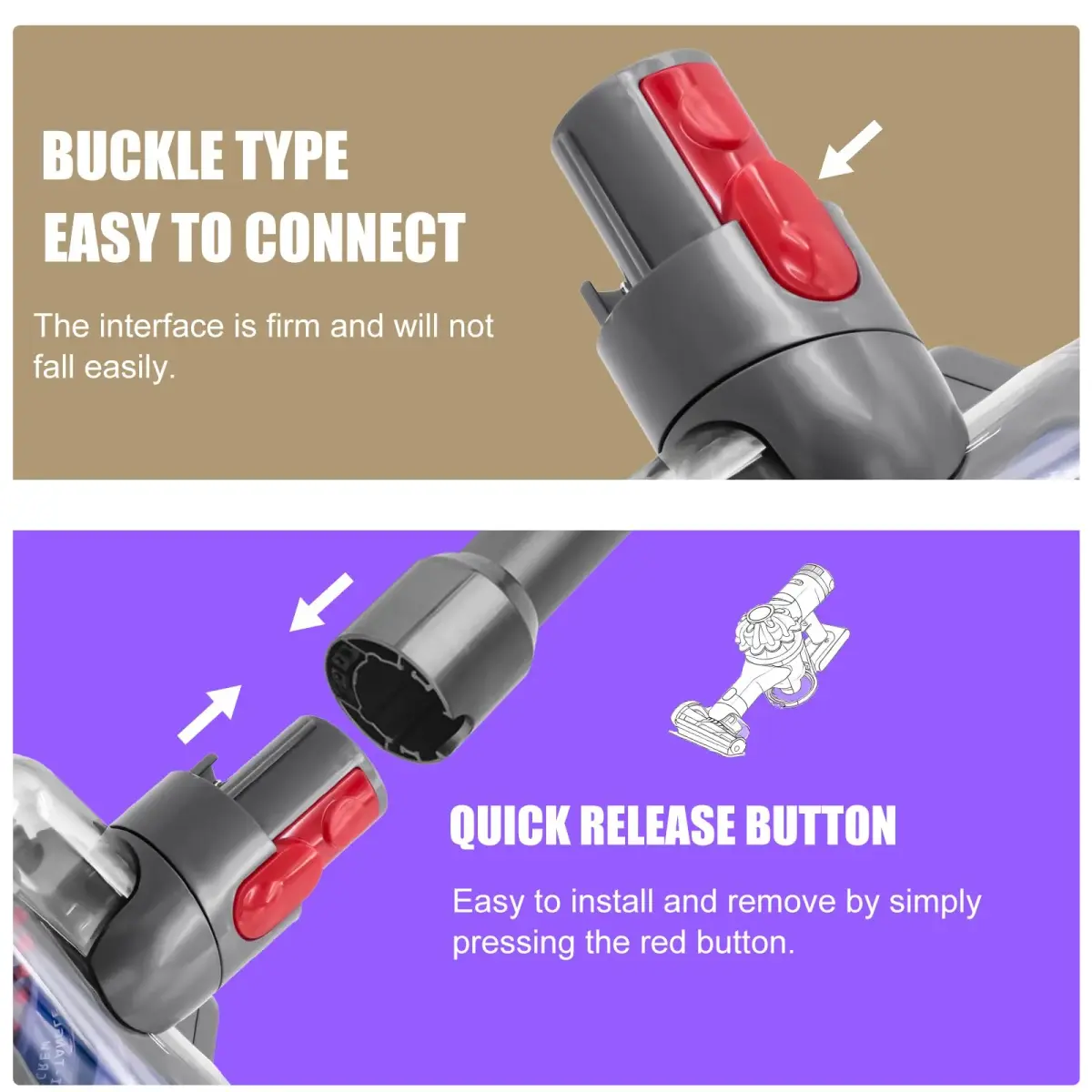 Vanclearidea Mini Motorized Tool Brush Head for Dyson V7-V15 Vacuums | 30W Powerful Suction, Anti-Tangle Pet Hair Attachment - view 5