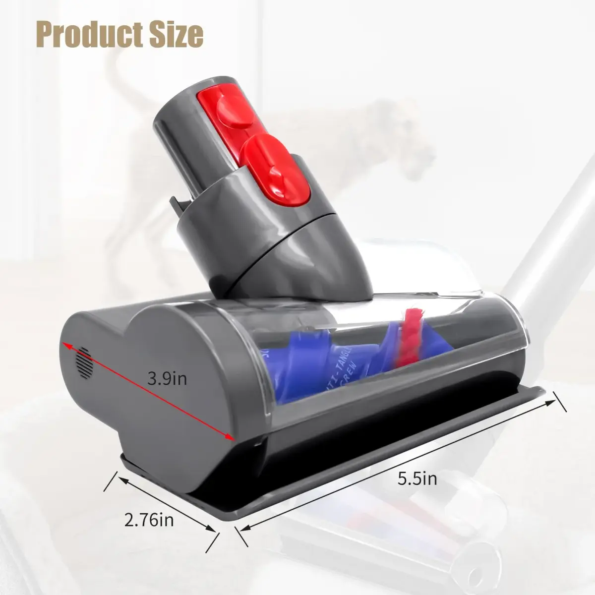 Vanclearidea Mini Motorized Tool Brush Head for Dyson V7-V15 Vacuums | 30W Powerful Suction, Anti-Tangle Pet Hair Attachment - view 7