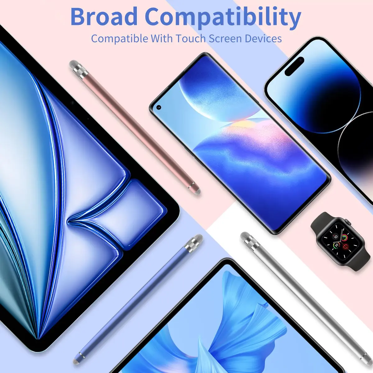 YITIAOXIAOYU 5 Pack Stylus Pen for Touchscreen, Dual Ended Fiber Tip | Precise, Durable & Compatible with iPad, Samsung, Pixel - view 6