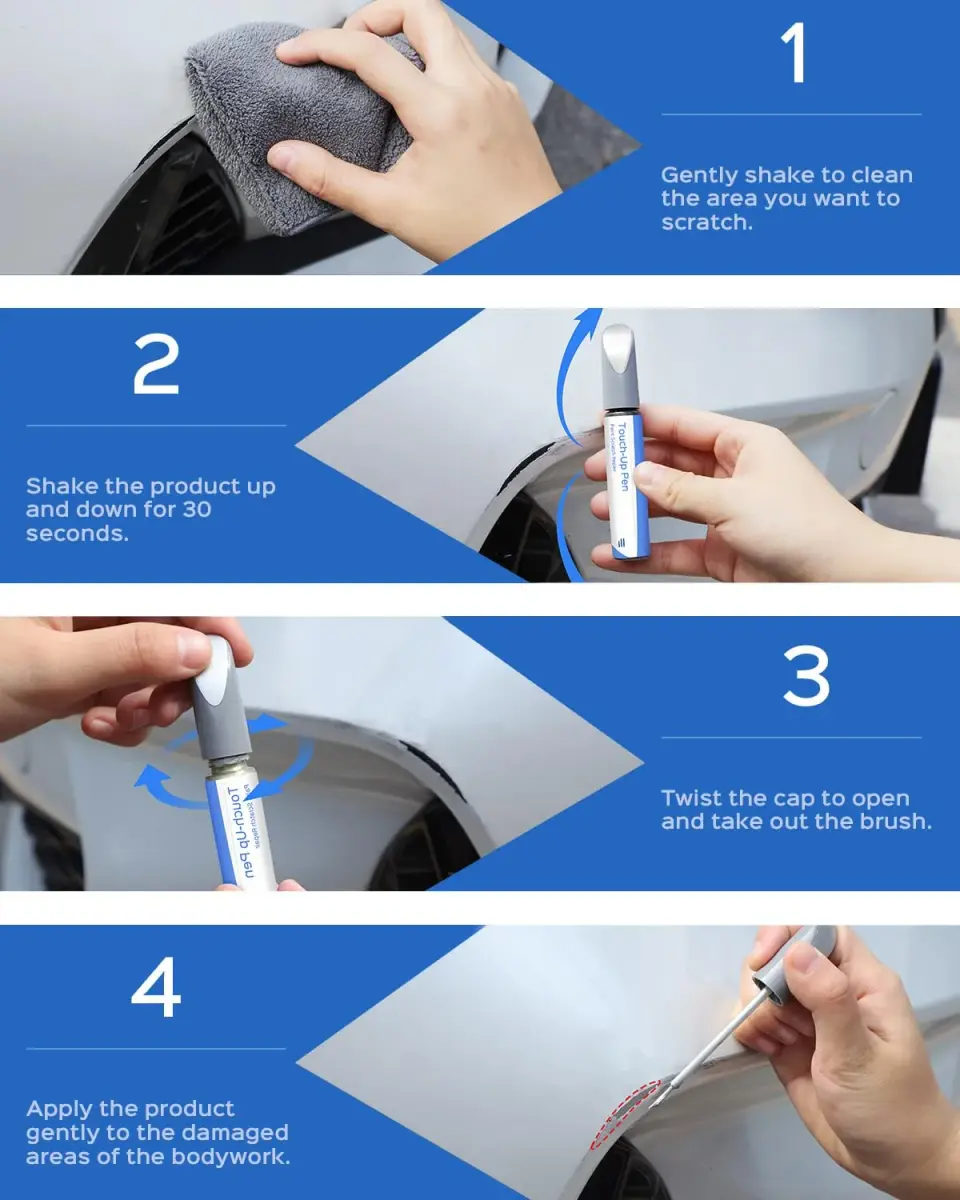 PARTS4EV LB7S/D5/K2 Pyrite Silver Metallic Touch Up Paint 12ml (0.41 Fl Oz) | Exact Match for Volkswagen Chips & Nicks - view 5