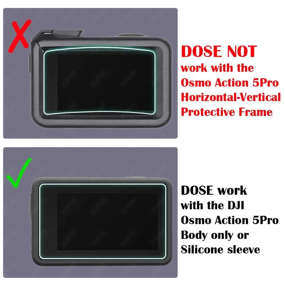 ULBTER Screen Protector for DJI OSMO Action 5 Pro + Lens Cap Cover | 9H Tempered Glass, Bubble-Free, HD Clarity - view 2