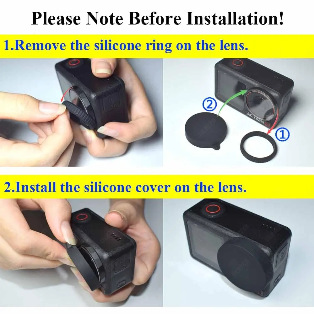 ULBTER Screen Protector for DJI OSMO Action 5 Pro + Lens Cap Cover | 9H Tempered Glass, Bubble-Free, HD Clarity - view 3