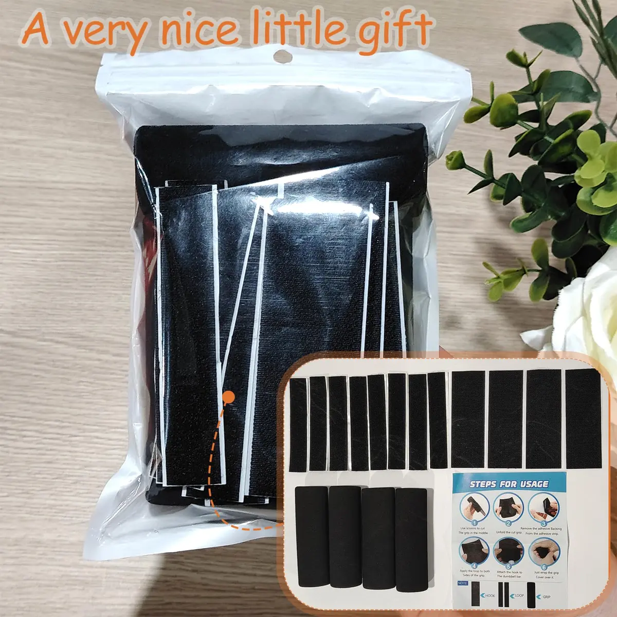 AKLVBL Black 4 Pcs Universal Handle Grips 10.9cm (4.3 Inch) | NBR Rubber Foam Comfort Grip for Gym, Bike, Tools - view 2