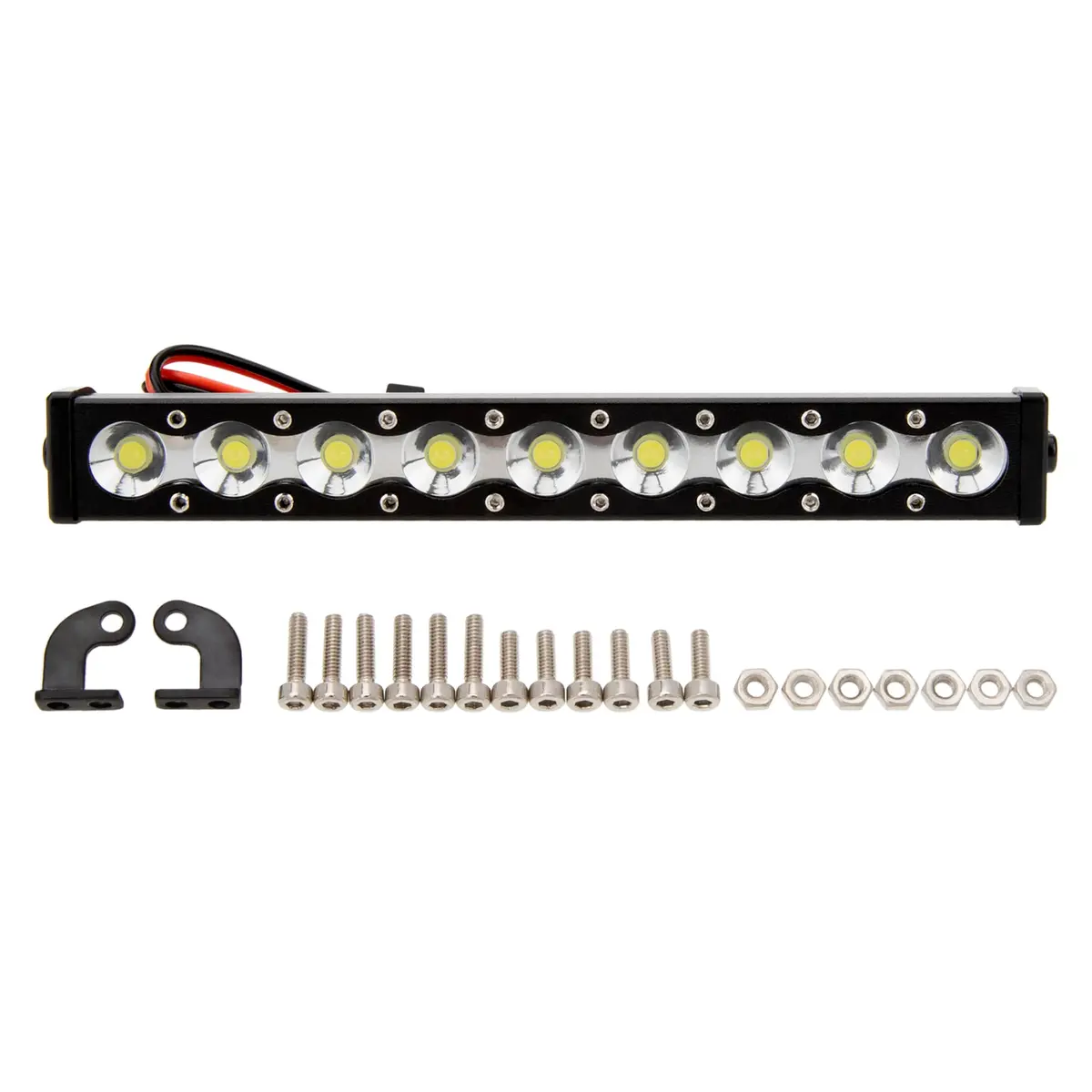 MEUS RACING RC Car LED Roof Light Bar Kit - 1/10 1/8 Scale RC Upgrades for Axial SCX10, Wraith, Traxxas TRX4, TRX6, Redcat Gen8 (95mm, 9 Beads) - main product image