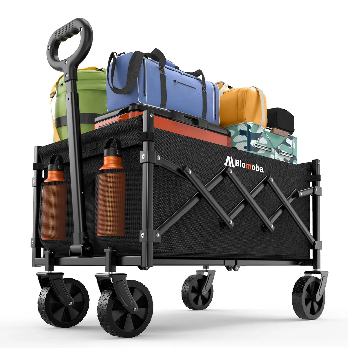 Blomoba Folding Wagon Cart with Wheels, 220lbs Capacity | All-Terrain & Space-Saving Design - main product image