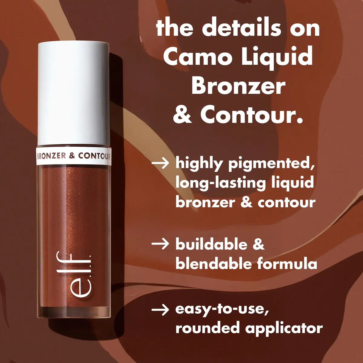 e.l.f. Camo Liquid Bronzer & Contour 0.13 Fl Oz (3.84 ml) | Sculpted Glow for All Skin Tones - view 3