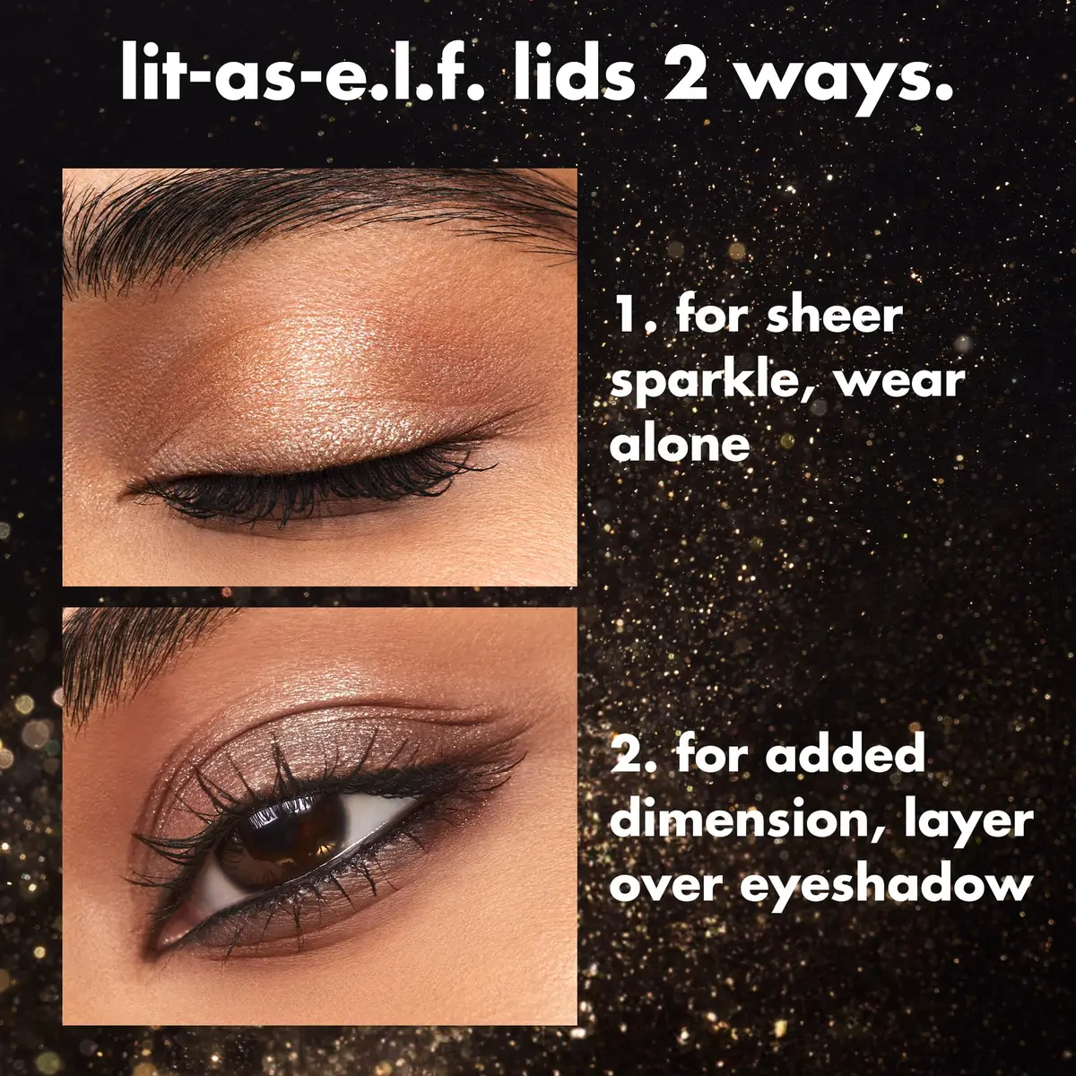 e.l.f. Fine As Fleck Glitter Eyeshadow, Straight Fire, 0.07 oz (2 g) | Shimmer Finish with Micro-Fine Glitter - view 2