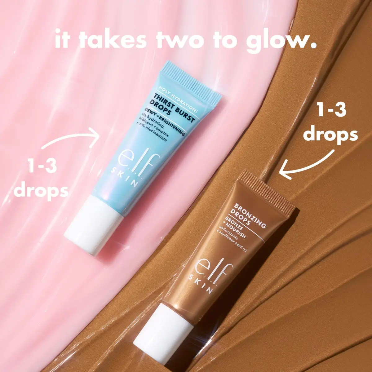 e.l.f. SKIN The Hottest Drops Duo 0.33 Fl Oz (10 ml) | Brightening & Bronzing Serums for Dewy, Sun-Kissed Skin - view 3