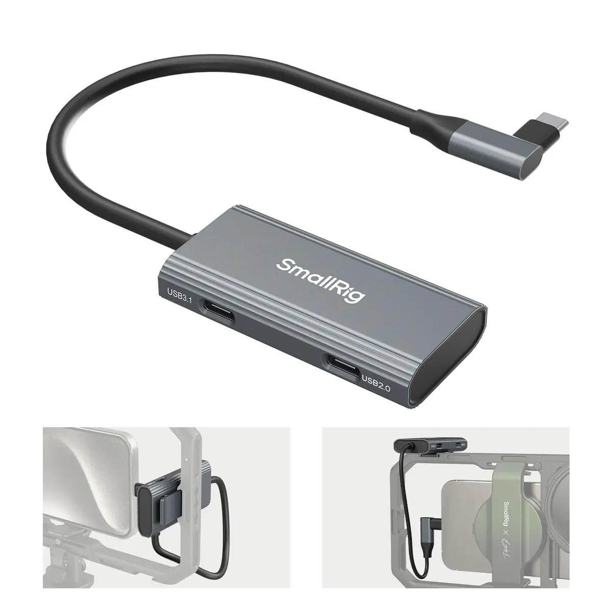 SmallRig 4-in-1 USB-C Hub with Cold Shoe Mount | PD 100W, 4 Ports, Compact Design - main product image