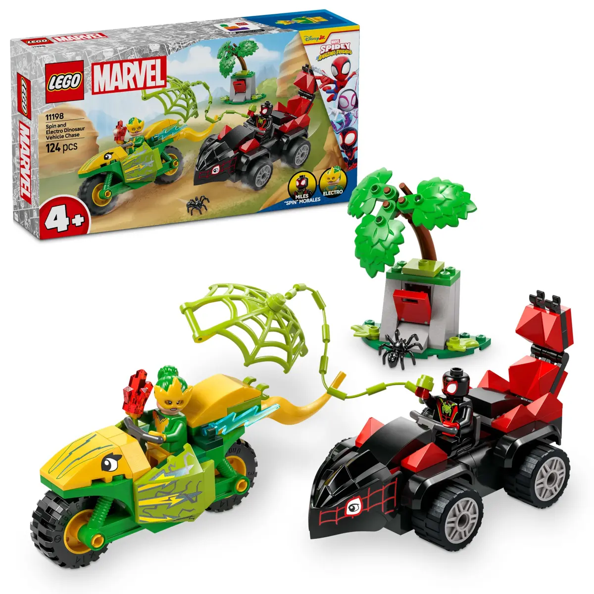LEGO Marvel Spidy and the Amazing Amateur Car Chase Toy 124 pcs | Educational Car Chase Blocks for Kids 4-6 - main product image