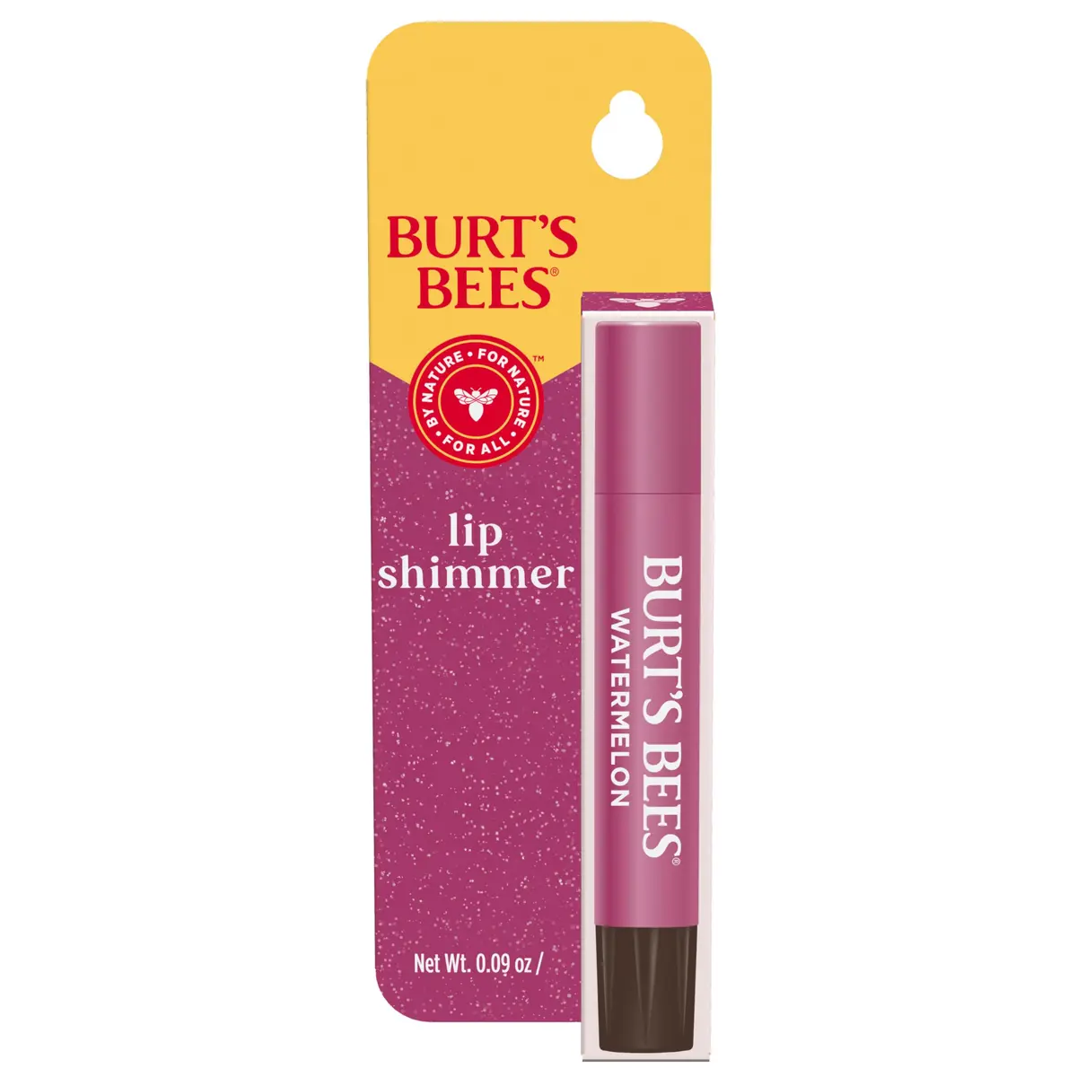 Burt's Bees Lip Shimmer Watermelon | Moisturizing Lip Balm Stick with Natural Glow & Buildable Color - main product image