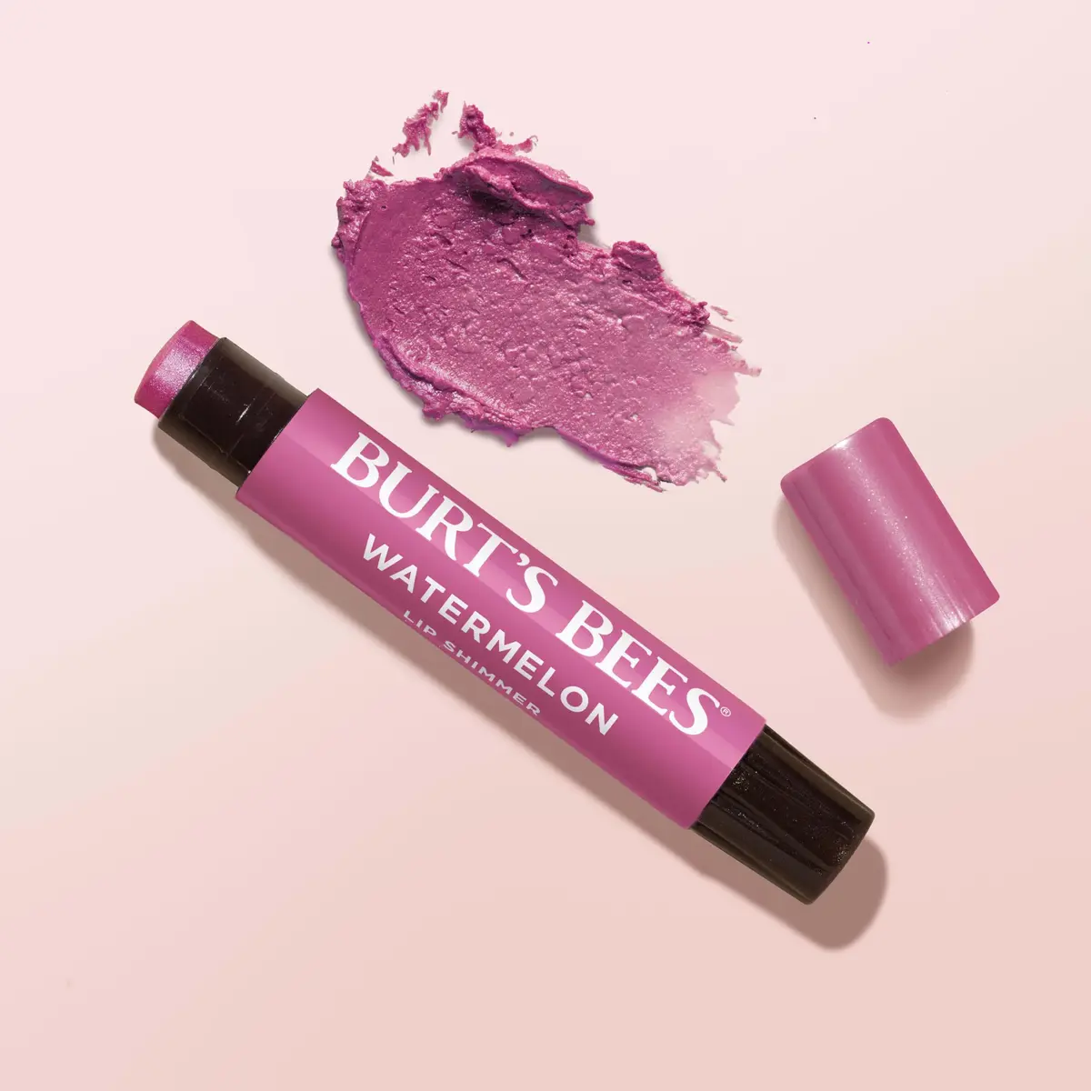 Burt's Bees Lip Shimmer Watermelon | Moisturizing Lip Balm Stick with Natural Glow & Buildable Color - view 8