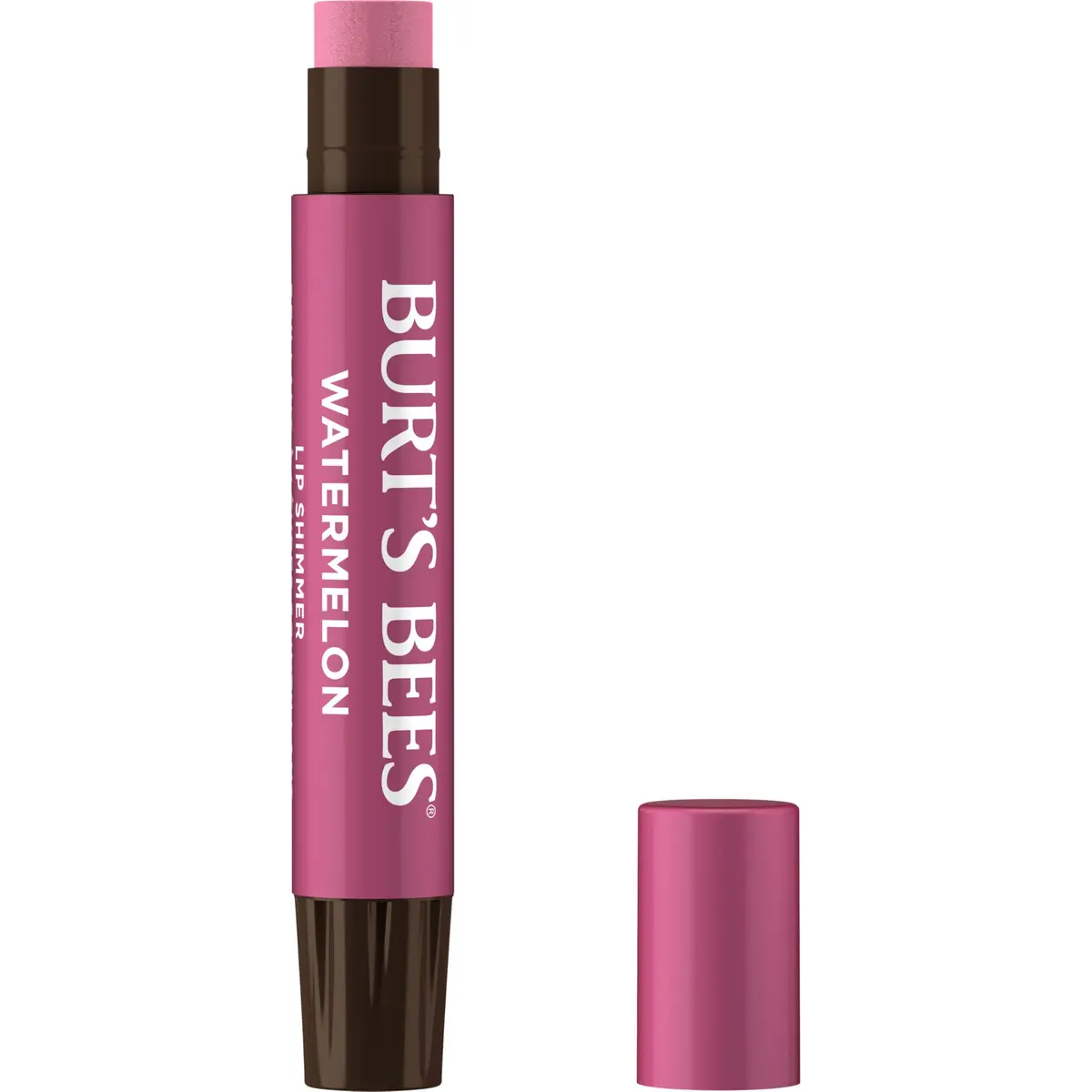 Burt's Bees Lip Shimmer Watermelon | Moisturizing Lip Balm Stick with Natural Glow & Buildable Color - view 2