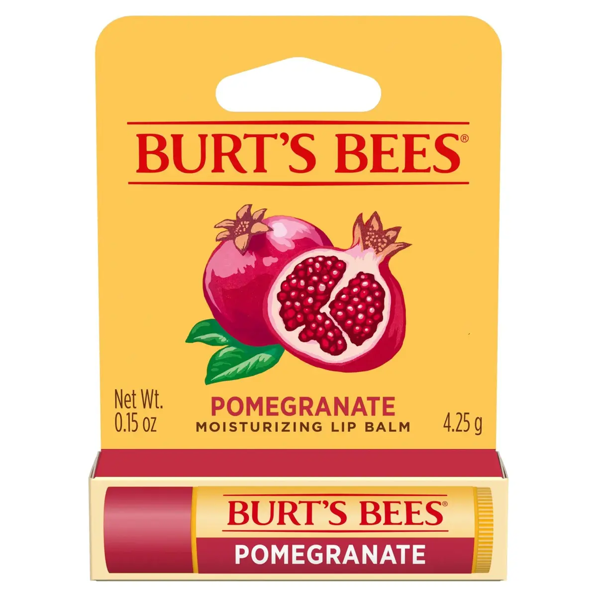 Burt's Bees Lip Balm, Pomegranate | Natural Moisturizer for Dry & Chapped Lips - main product image