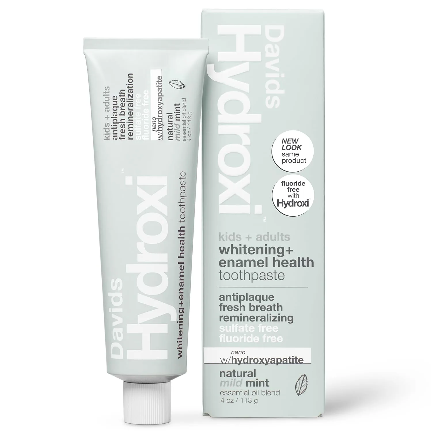 Davids Hydroxi Mild Mint Fluoride Free Nano Hydroxyapatite Toothpaste 4 oz | Enamel Health & Whitening - main product image