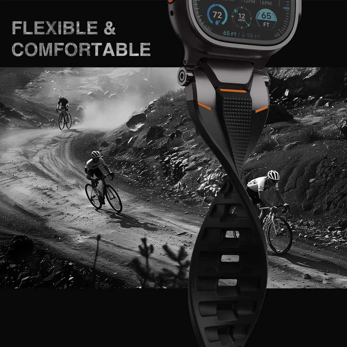 ULTIMAL Watch Band for Apple Watch Ultra 49mm | Sweat-Resistant TPU Strap, Secure Fit, Easy Swap (70-120 chars) - view 6