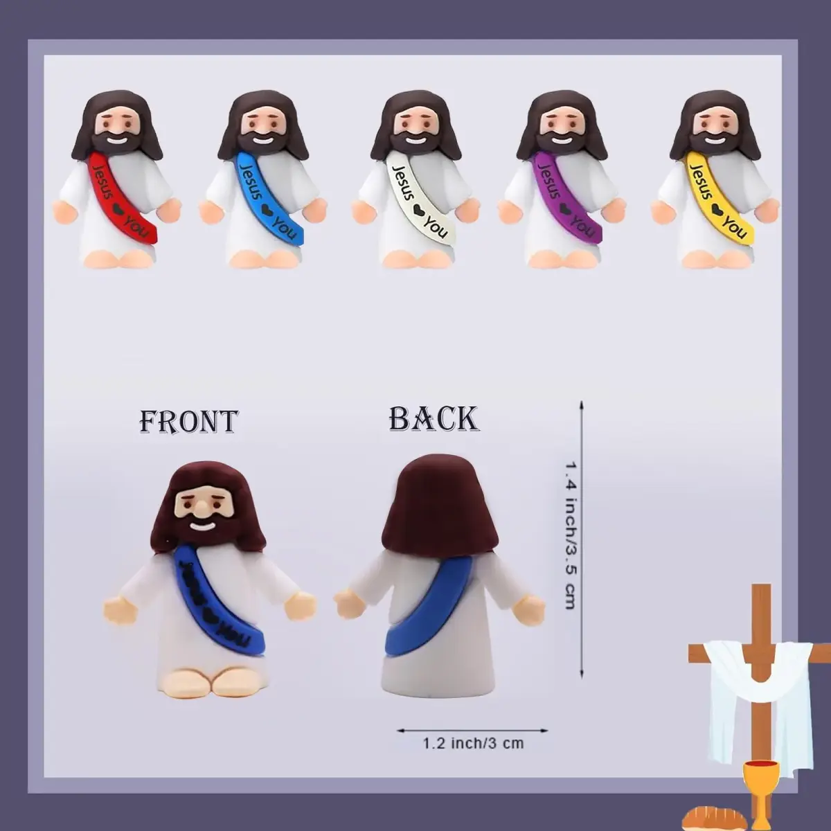 AKFAHOIF Little Jesus Figures 30-Pack Multicolor | Religious Gifts for Easter Egg Stuffers - view 2