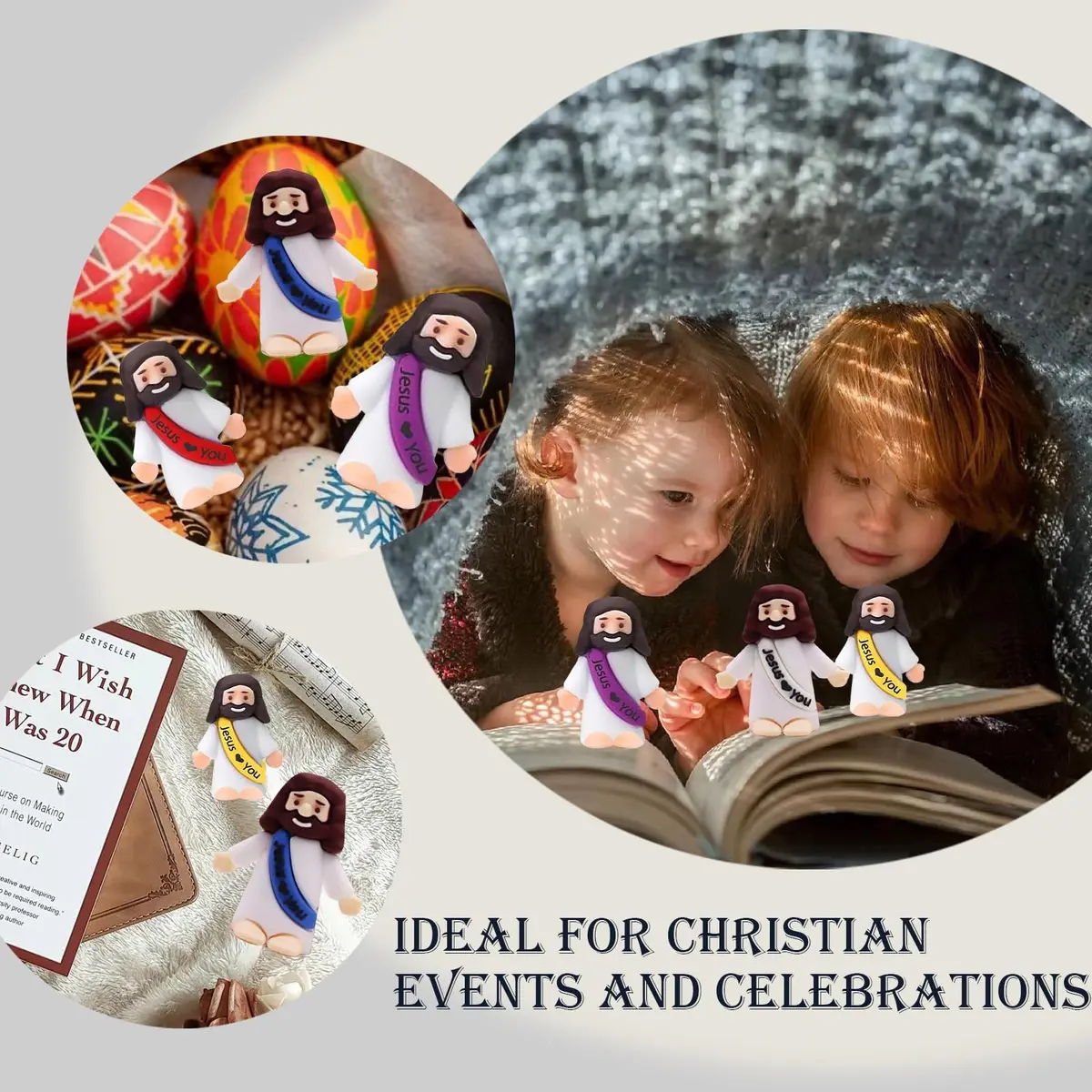 AKFAHOIF Little Jesus Figures 30-Pack Multicolor | Religious Gifts for Easter Egg Stuffers - view 7