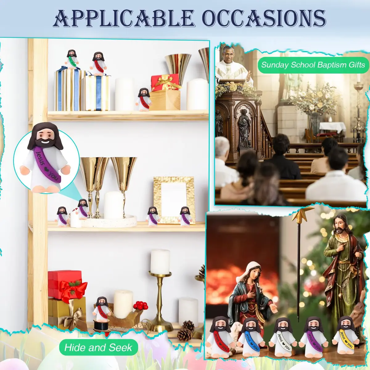 AKFAHOIF Little Jesus Figures 30-Pack Multicolor | Religious Gifts for Easter Egg Stuffers - view 8