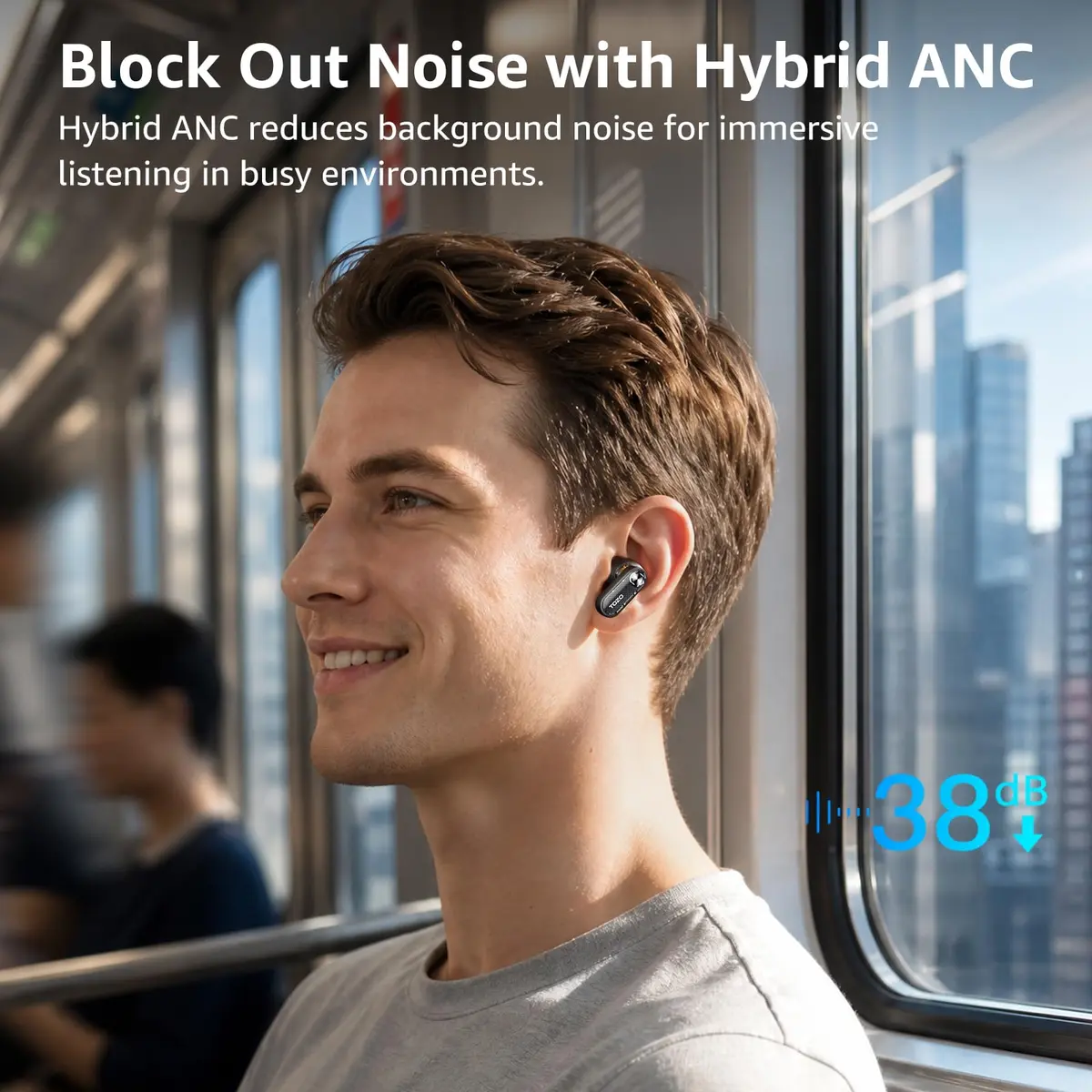 TOZO Crystal Pods Hybrid ANC Wireless Earbuds | 35H Playtime, Transparent Design, Bluetooth 5.4, IPX5 Waterproof - view 3