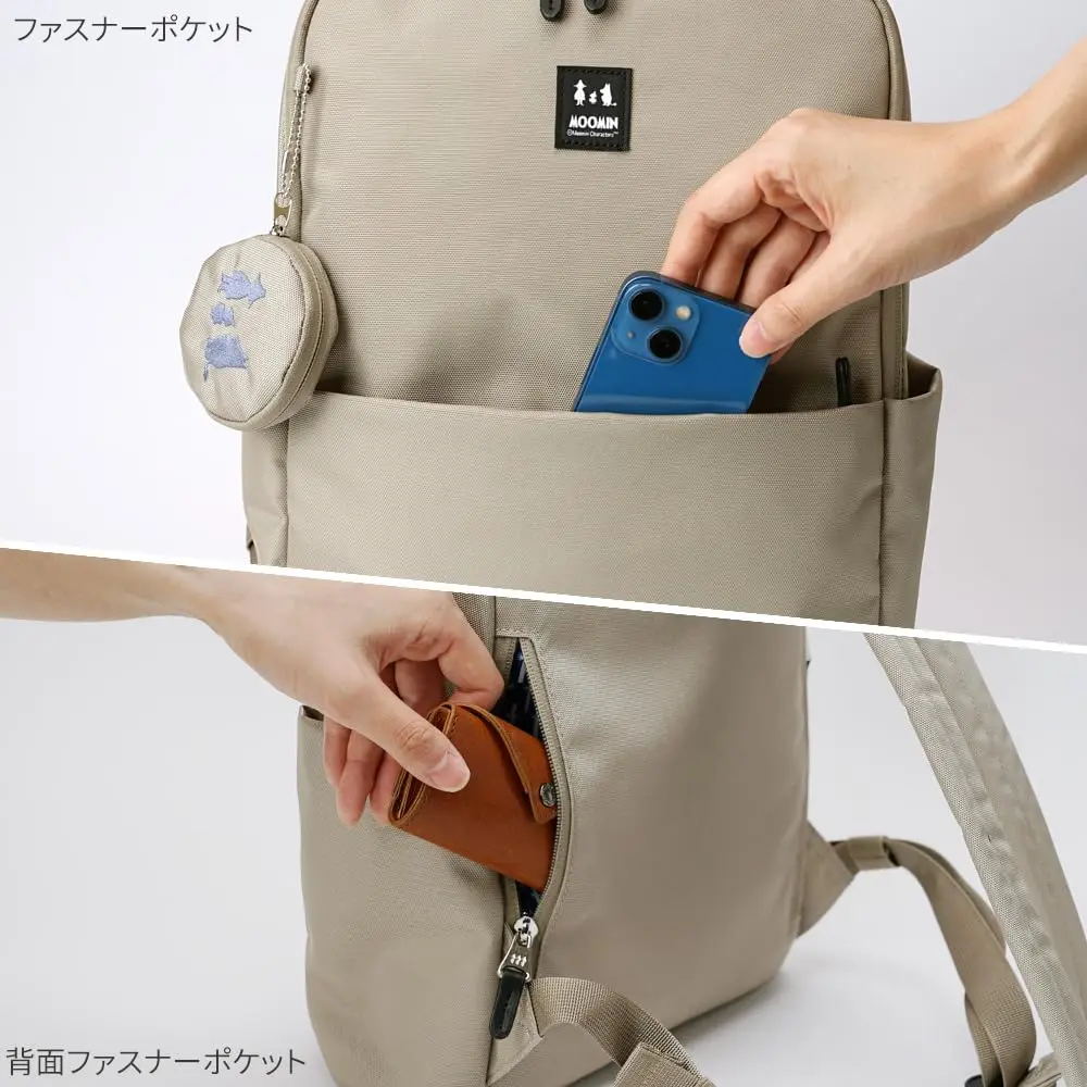Moomin Women's Minimal Backpack Beige | Compact, Stylish & Functional for Daily Use - view 7