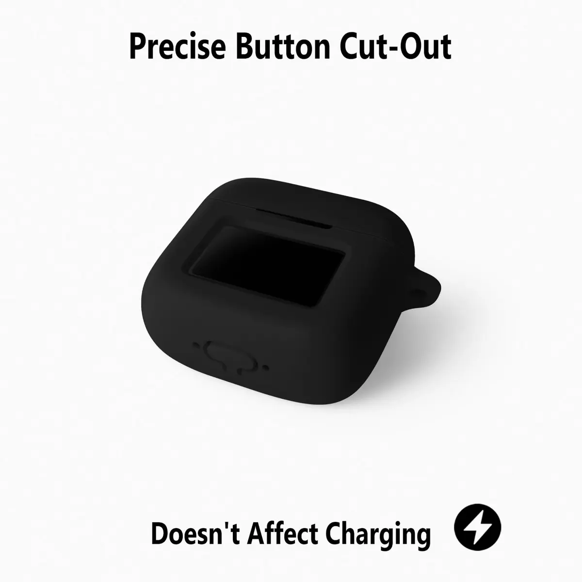 Geiomoo Black Silicone Case for JBL Tour Pro 3 with Carabiner | Protective Earbud Cover - view 5