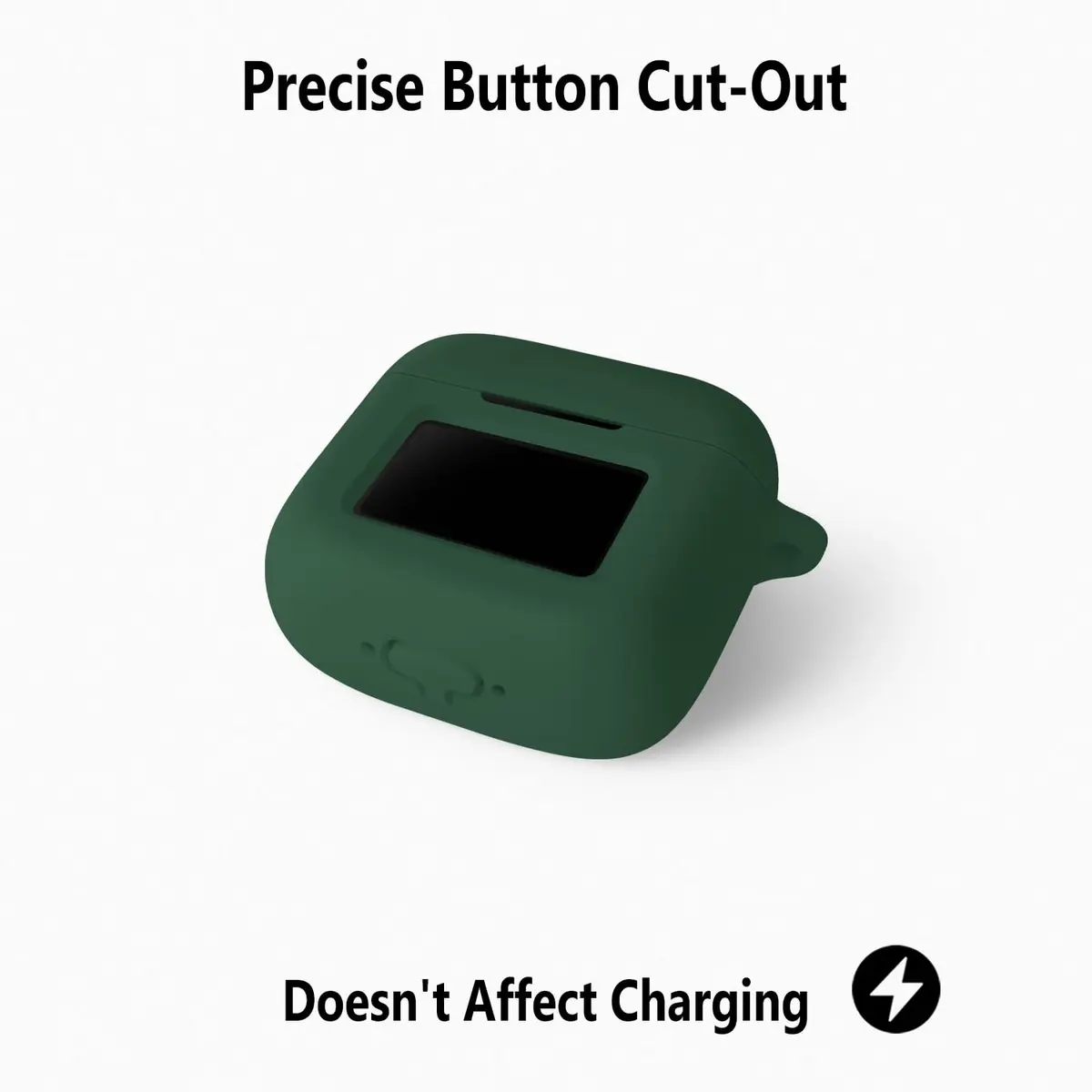 Geiomoo Emerald Green Silicone Case for JBL Tour Pro 3 Earbuds | Protective Cover with Carabiner - view 5