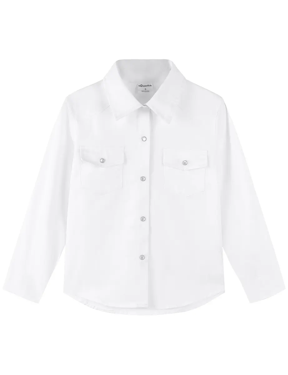 Noomelfish Girls Button-Down Western Shirt 9-10Y | Cowgirl Long Sleeve Cotton - view 6