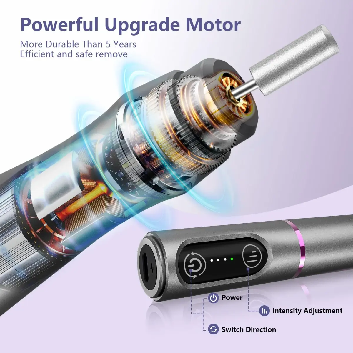 TUOBEO Cordless Nail Drill Electric File Kit 20000 RPM | Portable Efile Set for Acrylic & Gel Nails - view 5