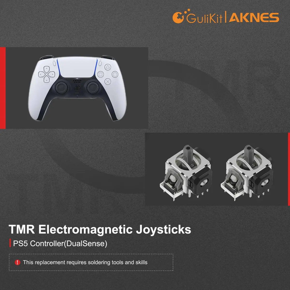 GuliKit TMR Joysticks Replacement for DualSense PS5 / PS5 Edge Controller with KK Ring Caps - view 2