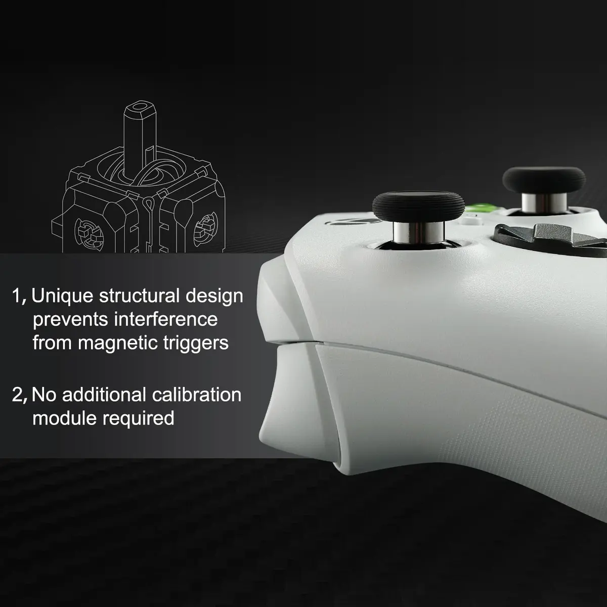 GuliKit TMR Joysticks Replacement for DualSense PS5 / PS5 Edge Controller with KK Ring Caps - view 4
