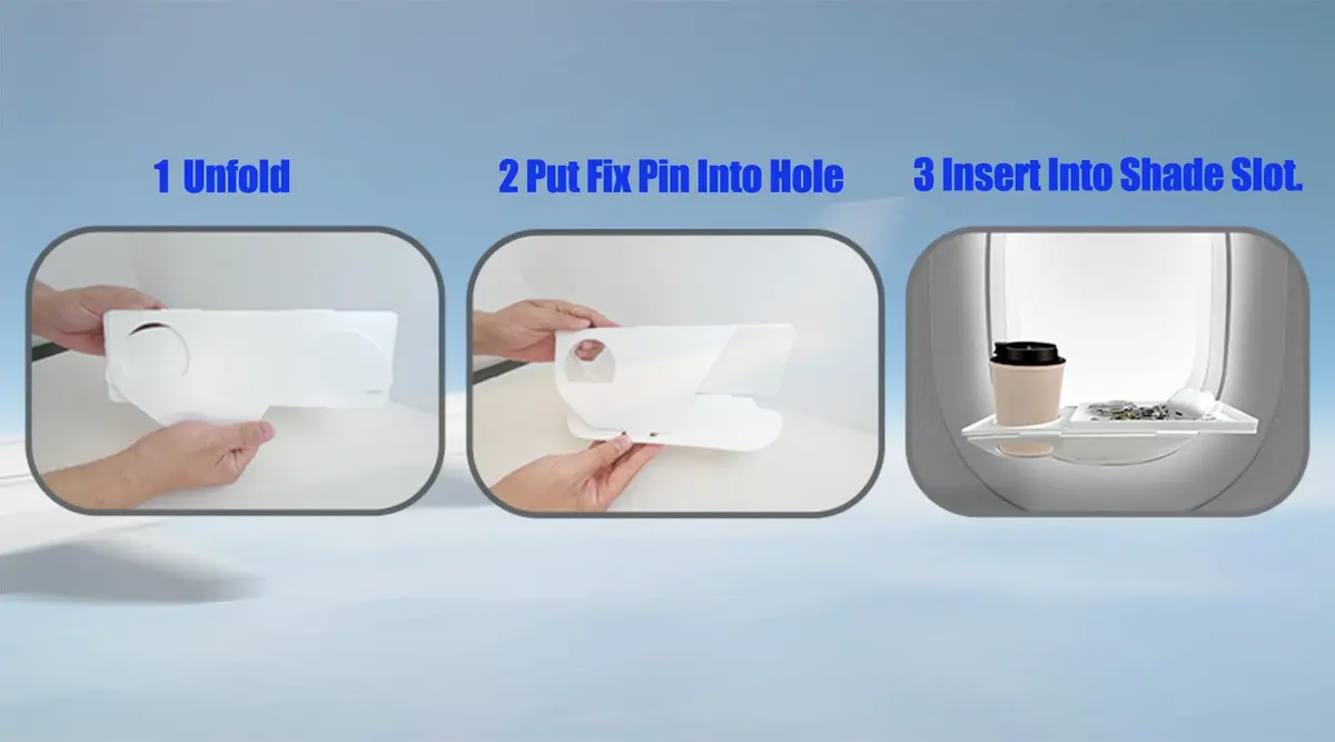 FresherAcc White Cup Holder | Airline Seat & Flight Window Organizer for Phone Gadgets - view 7