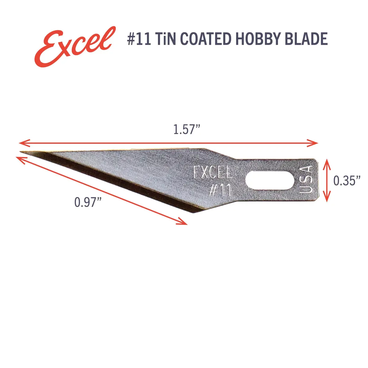 Excel Blades #11 Titanium Nitride Hobby Blades, 50-Pack, Carbon Steel | Precision Craft Refills - view 4