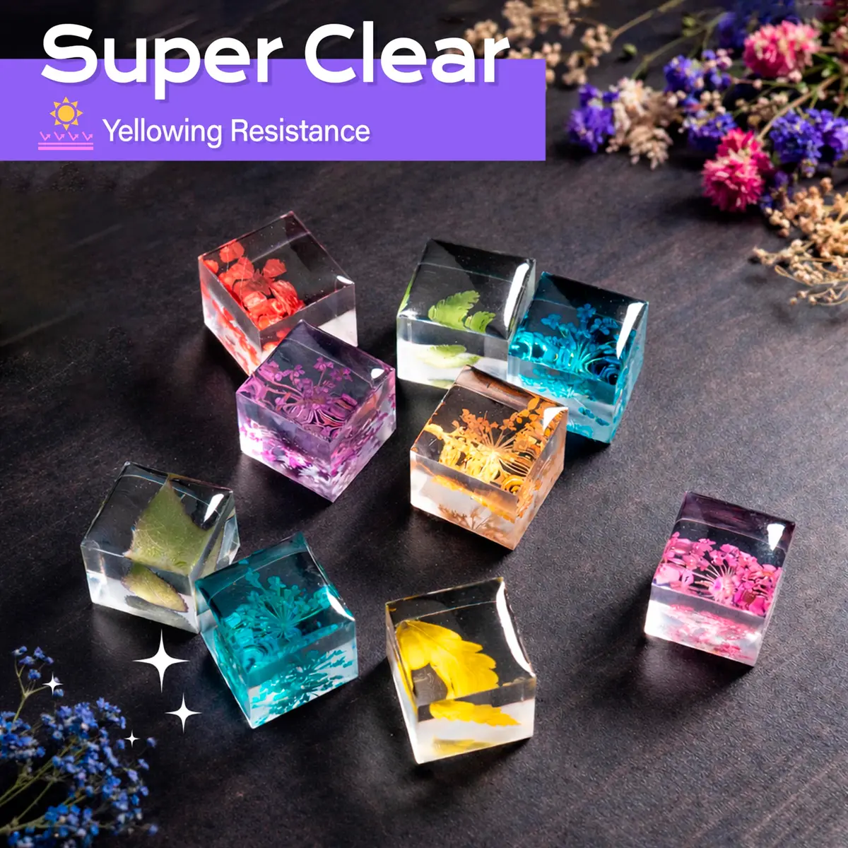 HeyClear UV Resin Kit 300g (10.58 oz) | Crystal Clear, Bubble-Free Epoxy Glue for Crafts - view 2