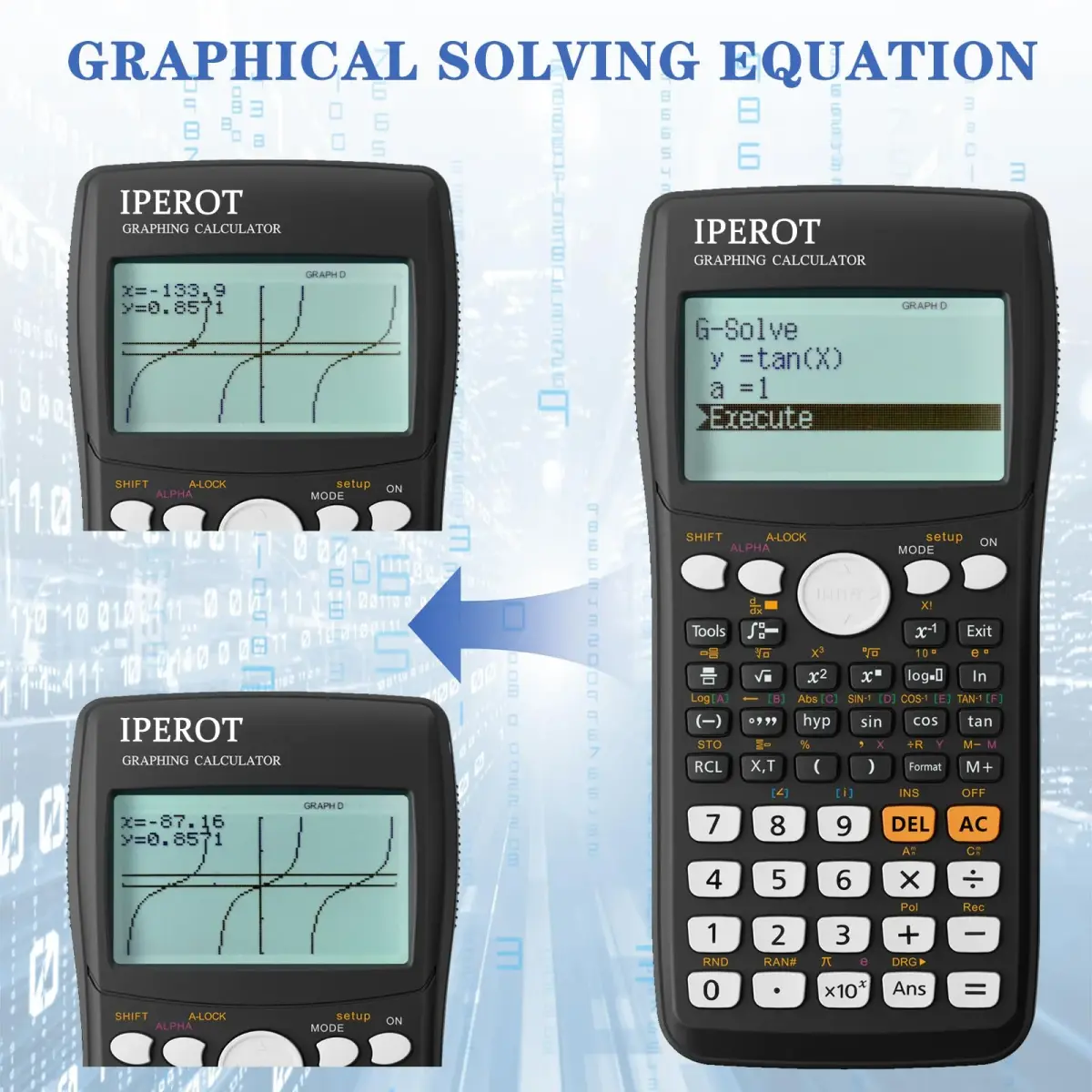 IPEROT Graphing Calculator with 10 Modes & 4 Functions, 128x64 LCD Display | 220V Compatible - view 5