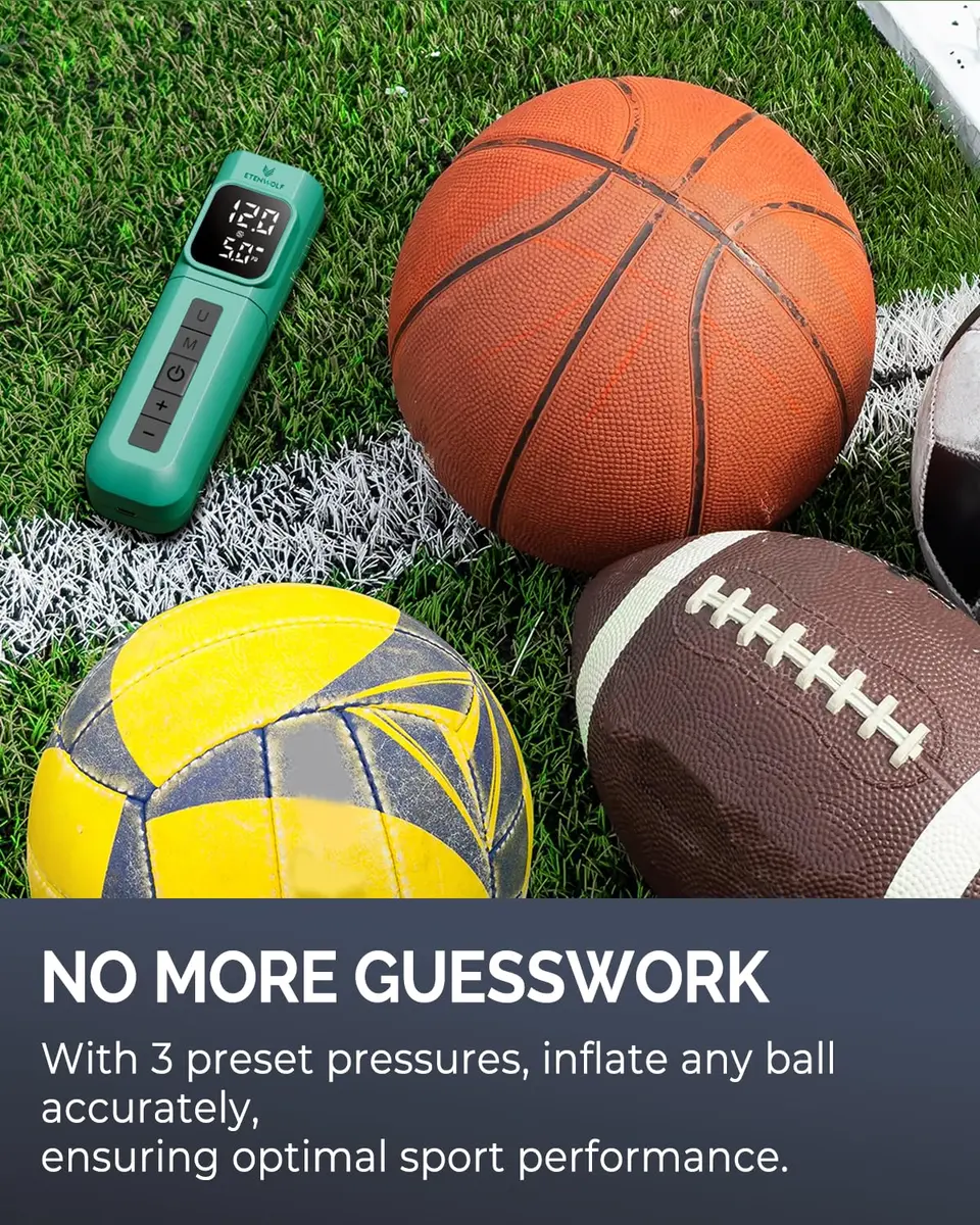 ETENWOLF P200 Electric Ball Pump 2000mAh | Fast, Precise Inflation for Sports Balls - view 3