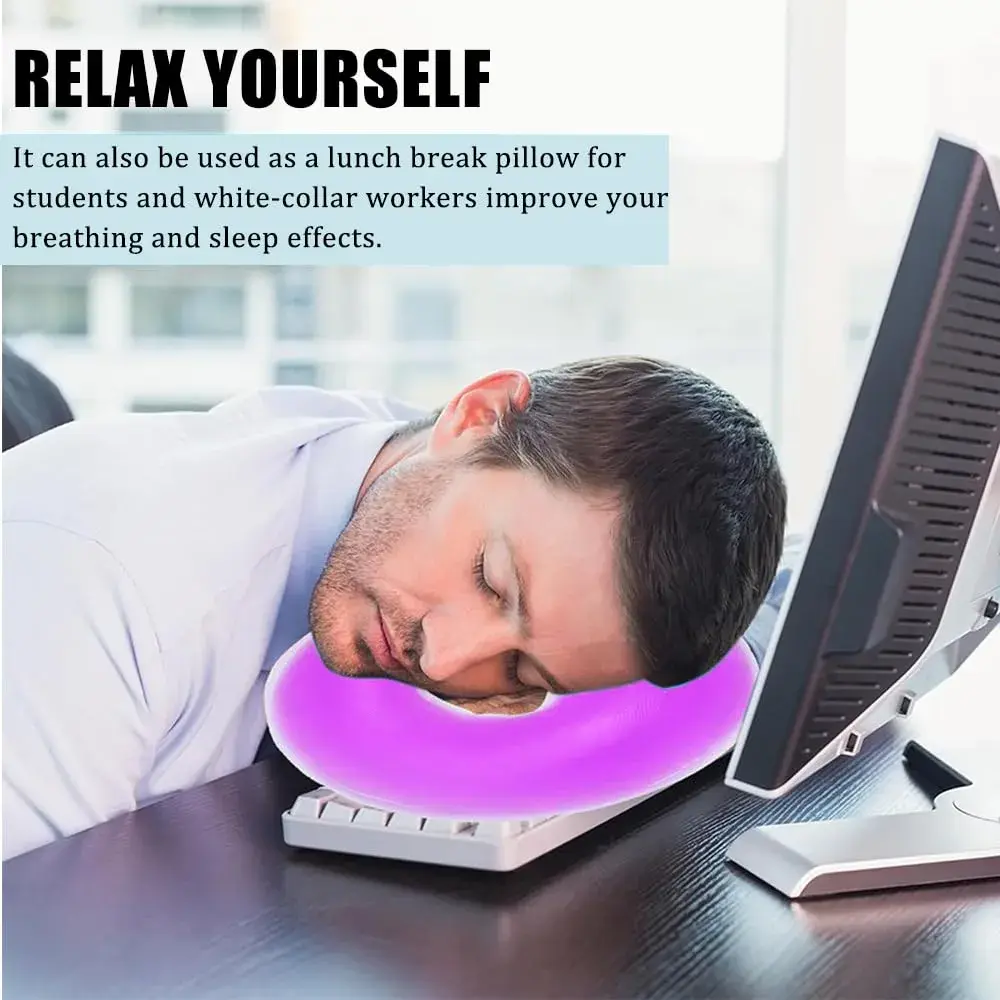 OULIGET Silicone Face Massage Pillow, Purple | Soft SPA Headrest for Beauty Beds & Travel - view 5
