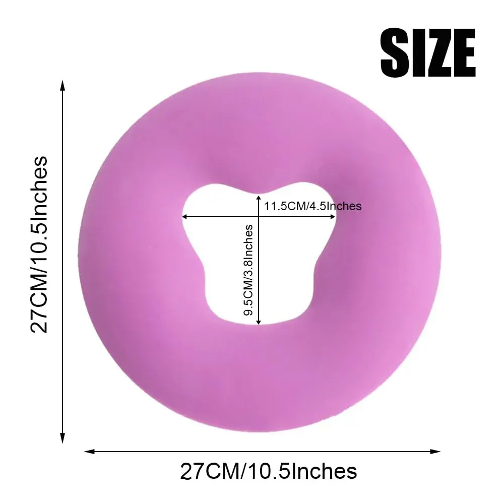 OULIGET Silicone Face Massage Pillow, Purple | Soft SPA Headrest for Beauty Beds & Travel - view 2