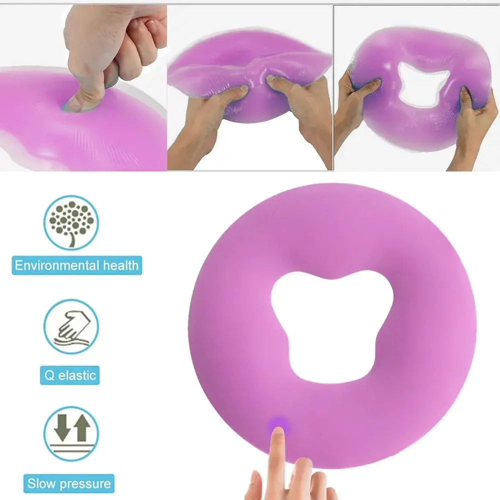OULIGET Silicone Face Massage Pillow, Purple | Soft SPA Headrest for Beauty Beds & Travel - view 3