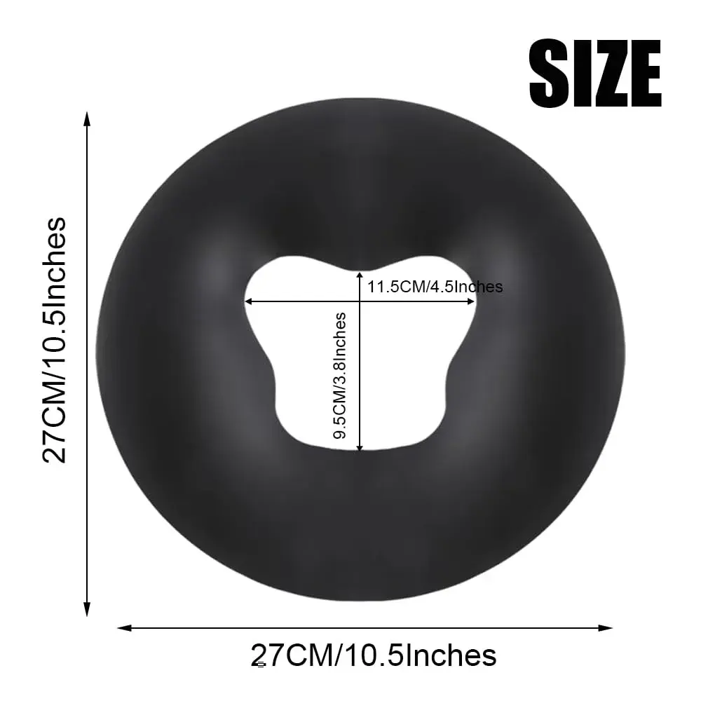 OULIGET Silicone Face Massage Pillow Black | Soft SPA Headrest for Beauty Beds & Travel - view 2