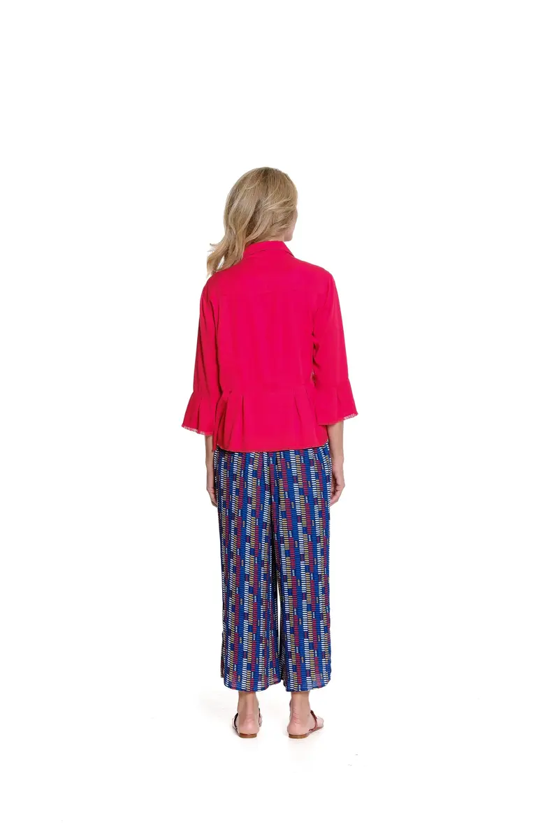 MULTIPLES Women’s Coat 0X | 3/4 Flounce Sleeve Dressy Casual | Fiery Red - view 2
