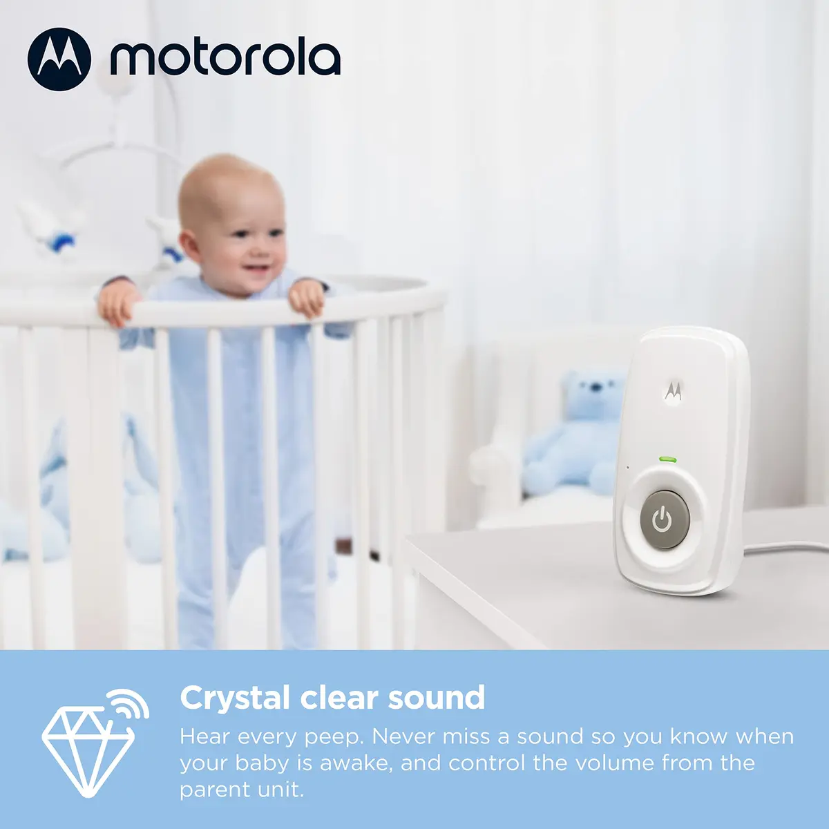 Motorola Nursery AM21 Audio Baby Monitor, No WiFi, 1000 ft Range, DECT, Cry Detection, Portable Parent Unit | Secure Audio Monitoring - view 6