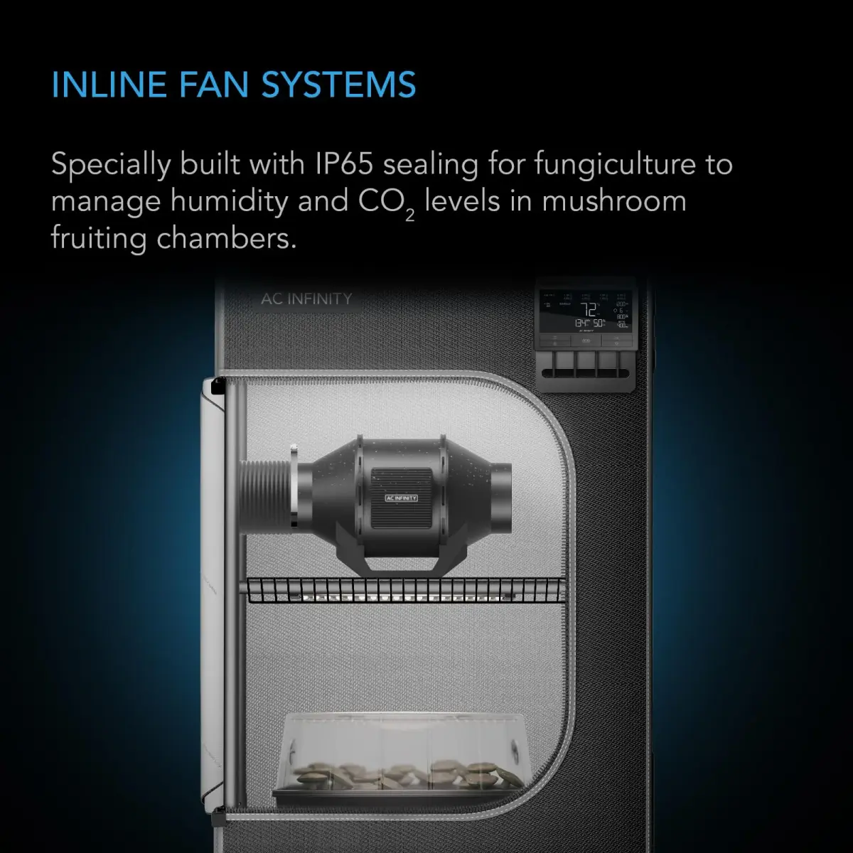 AC Infinity CLOUDLINE H4 4-Inch Inline Duct Fan with IP65 Speed Controller, 807 CFM EC Motor Ventilation - view 2