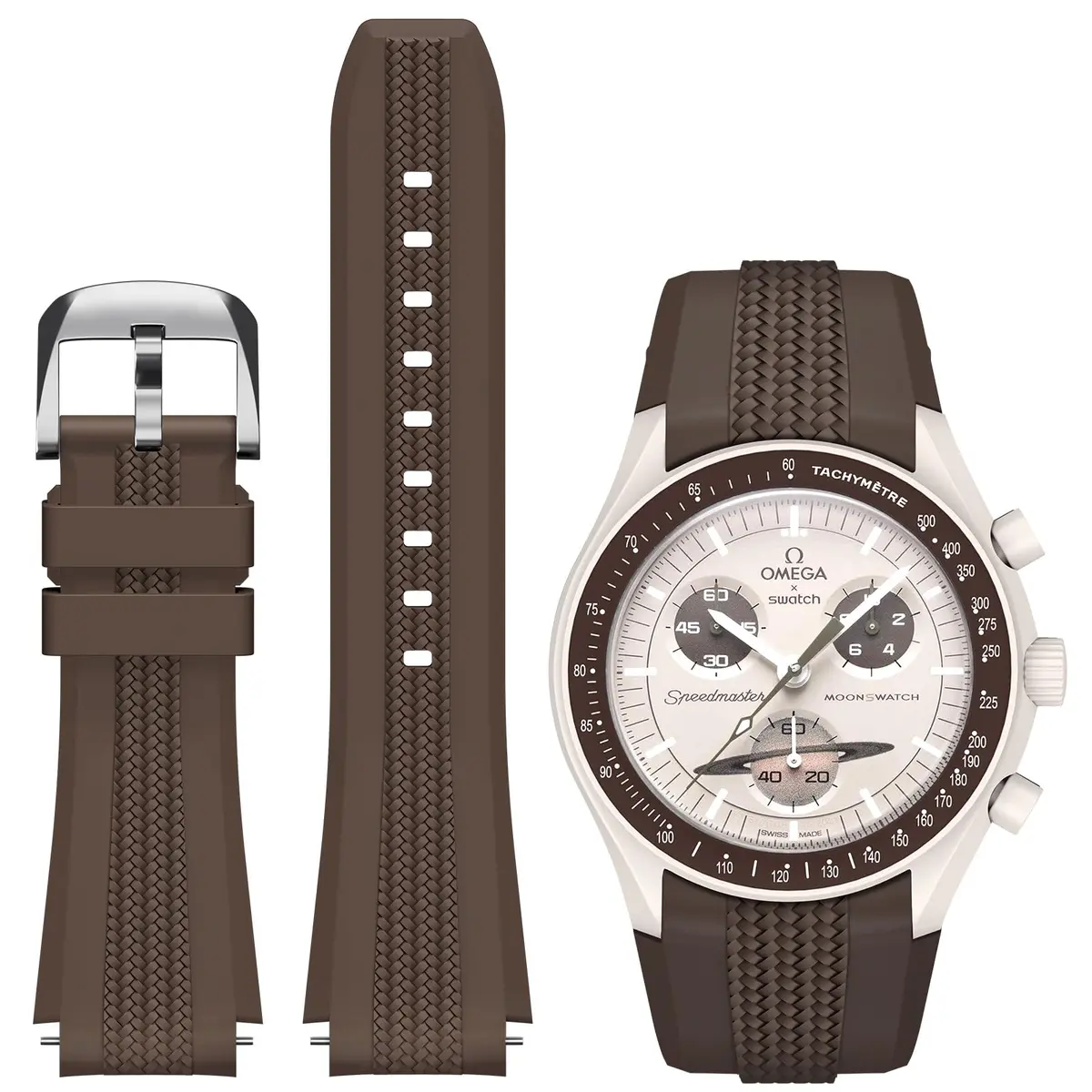 REBANDACE Silicone Strap for Moonswatch 20mm | No-Gap Curved Replacement for Omega Swatch Moonwatch - main product image