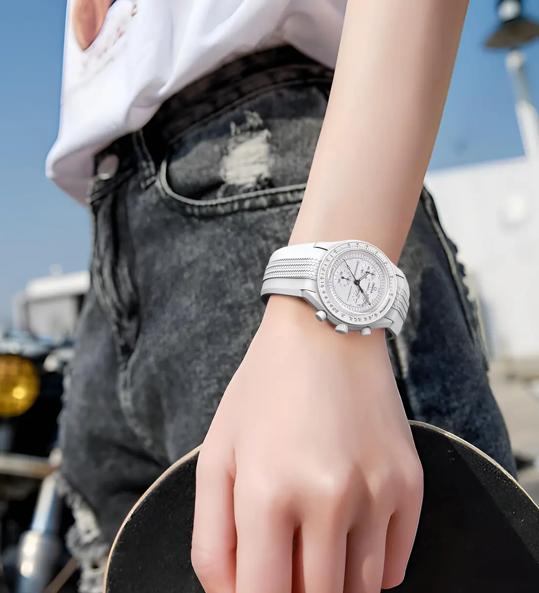 REBANDACE Silicone Strap for Moonswatch 20mm | No-Gap Curved Replacement for Omega Swatch Moonwatch - view 6