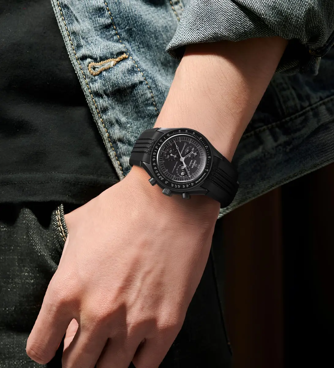 REBANDACE Silicone Strap for Moonswatch 20mm | No-Gap Curved Replacement for Omega Swatch Moonwatch - view 2