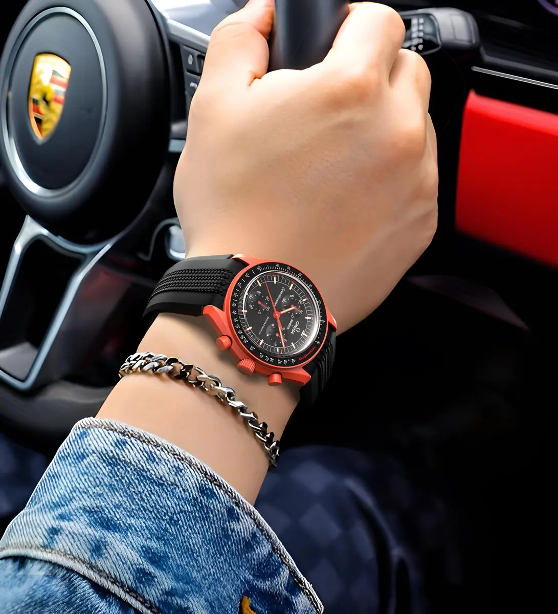 REBANDACE Silicone Strap for Moonswatch 20mm | No-Gap Curved Replacement for Omega Swatch Moonwatch - view 4